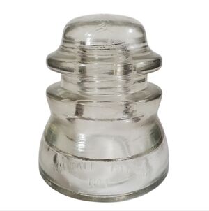 Vintage Whitall Tatum No. 1 Clear Glass Insulator Industrial Americana A